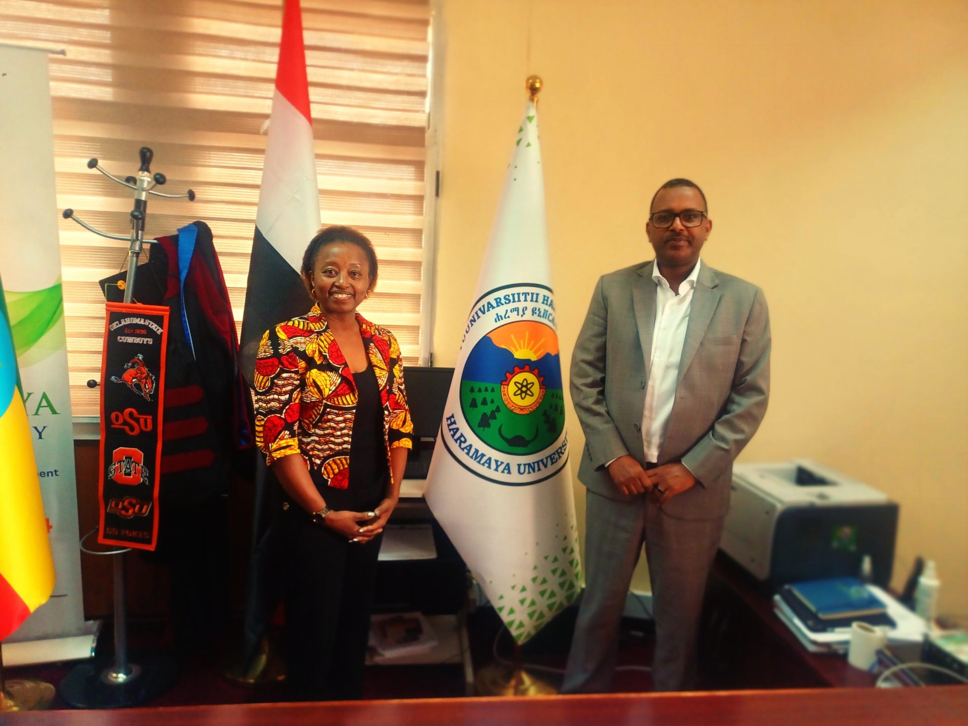 Rsif team led by Dr Evelyn Nguku who is the capacity-building specialist met the President of Haramaya University, Dr Jamal Yousuf