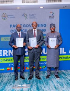 Three PASET Governing Council (GC) members—Rwanda, Senegal, and Nigeria signed the Charter. Photo/PASET